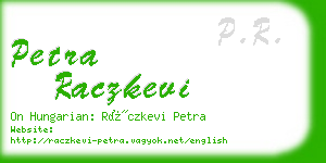 petra raczkevi business card